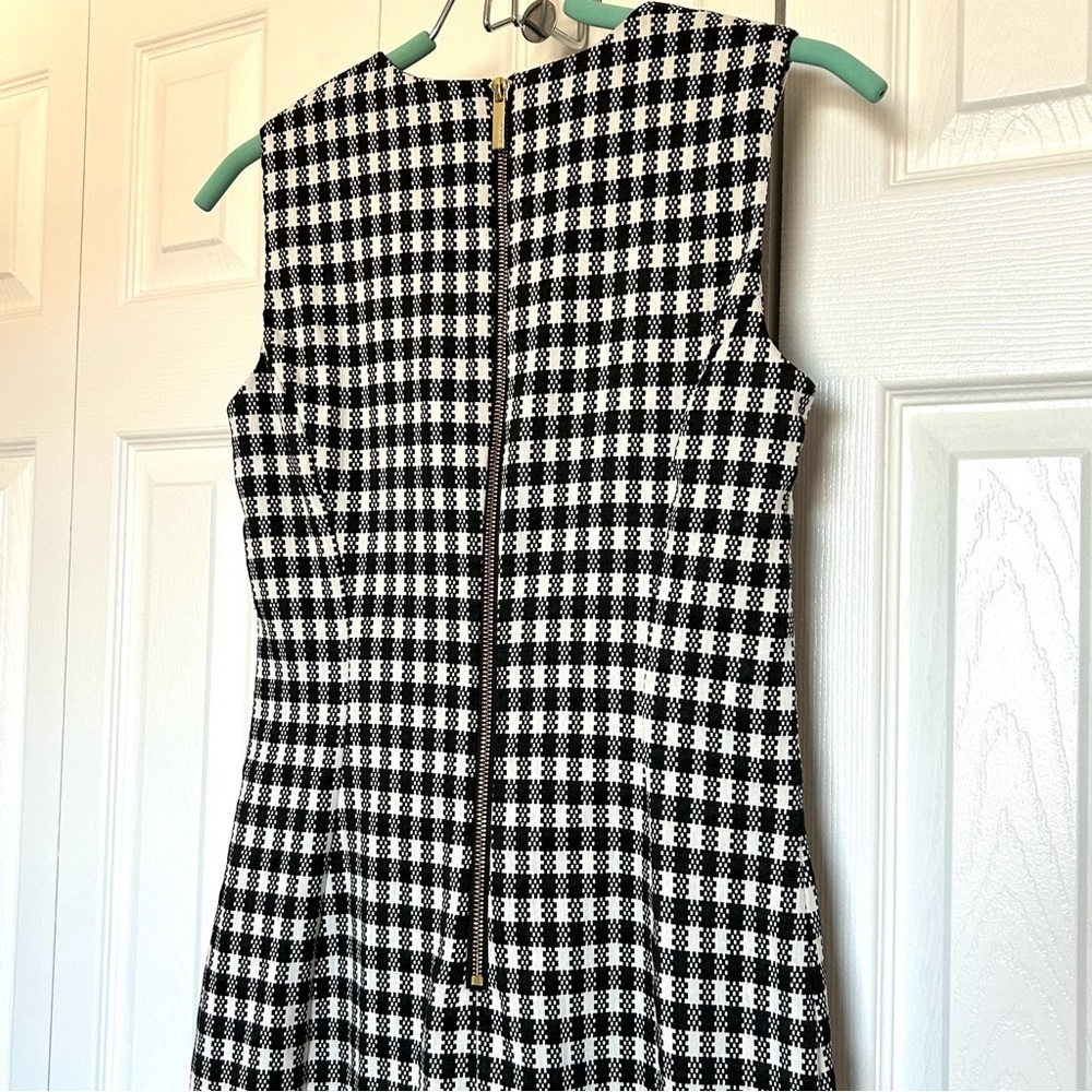 Calvin Klein Black/White Houndstooth Sheath Dress